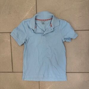 Bienzoe Kids Light Blue Short Sleeve Pique Polo Shirt School Uniform Size 4/5
